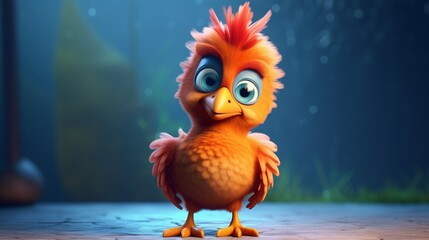 A cute cartoon chickens character Ai Generative