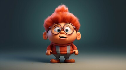 Fototapeta premium A cute cartoon chickens character Ai Generative