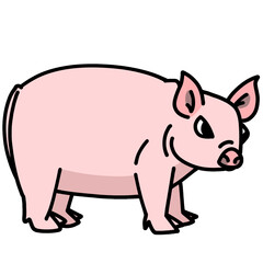 cute pig transparent background vector illustration