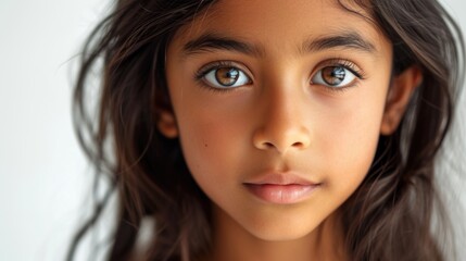 Naklejka premium Closeup photo of beautiful Asian Indian teenage girl waiting. Copyrighted children's advertisements