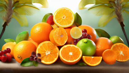 orange and mixed fruit