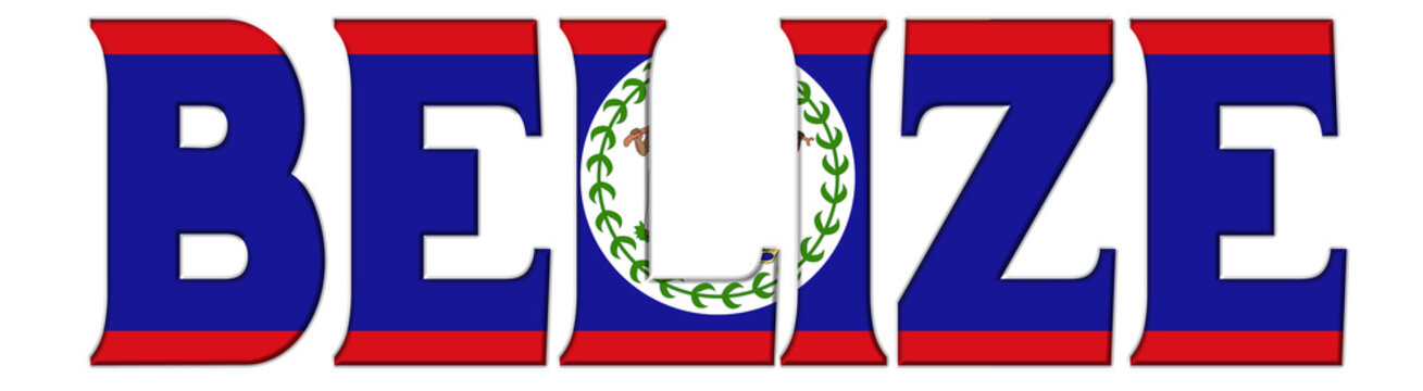 Belize flag text font