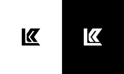 initials LK monoline logo design vector
