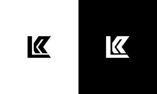 initials LK monoline logo design vector