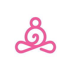 simple modern line art yoga fitness logo