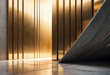 Obraz premium backgrounds and textures with exposed concrete, design, gold, abstract, space. Generative AI. 