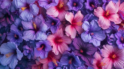 Tropical maracuja flowers in shades of purple and pink generative ai