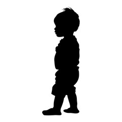 Silhouette baby boy full body black color only