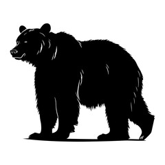 Fototapeta premium Silhouette bear black color only