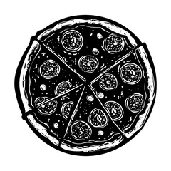 Silhouette pizza black color only