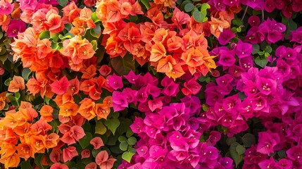Obraz premium Tropical paradise with vibrant bougainvillea generative ai