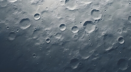 Craters and Ridges of the Moon's Surface, Close-Up of the Lunar Terrain, Pockmarked topography filled with various craters and ridges - obrazy, fototapety, plakaty