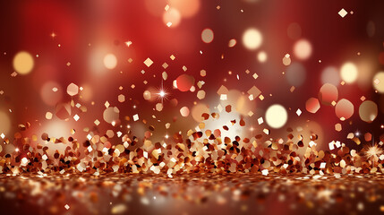 Fototapeta premium Free_vector_red_background_with_golden_confetti