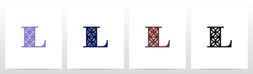 Fototapeta premium Tile Pattern Mosaic Letter Logo Design L