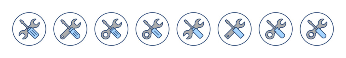 Repair tools icon vector. tool sign and symbol. setting icon. Wrench and screwdriver. Service