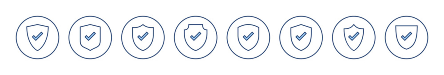 Shield check mark icon vector. Protection approve sign. Insurance icon