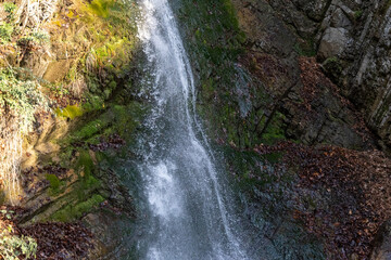 Qabala, Azerbaijan - January 2nd, 2024: Yeddi Gozel Waterfall