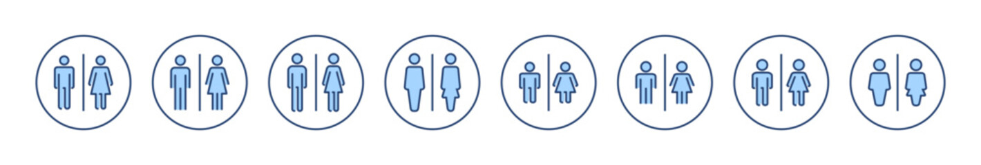 Toilet icon vector. Girls and boys restrooms sign and symbol. bathroom sign. wc, lavatory