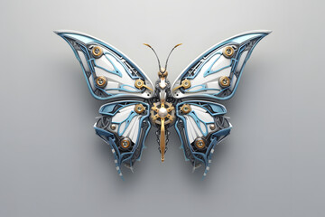 3d rendering Butterfly cyborg