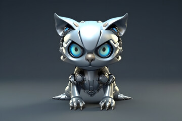3d rendering Cat cyborg