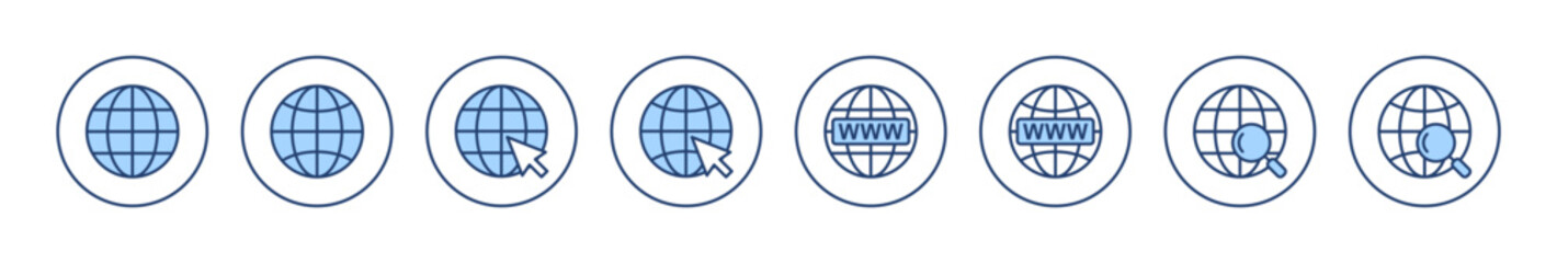 Web icon vector. go to web sign and symbol. web click icon. Global search icon