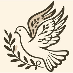 	
Dove and Olive Branch Illustration: Symbol of Peace, Love, and Freedom.	
