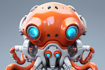 3d rendering Octopus cyborg