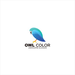 Fototapeta na wymiar owl logo gradient colorful illustration