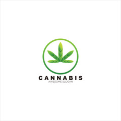 cannabis logo gradient  colorful illustration
