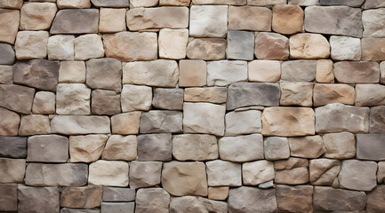 Natural Rock Arrangement texture, a stone wall with an assortment of irregularly shaped rocks fitted tightly together, creating a natural mosaic in monochrome tones