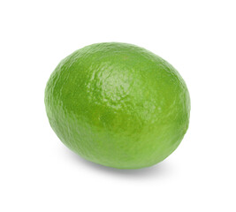 One fresh ripe lime isolated on white