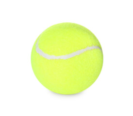 One tennis ball isolated on white. Sport equipment