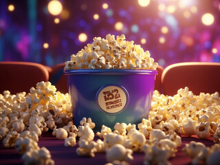 Background image at the cinema popcorn