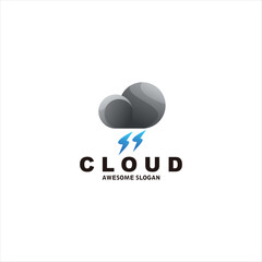 Obraz premium storm cloud logo gradient colorful illustration