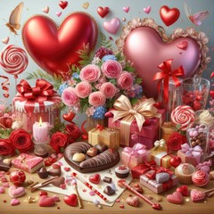 Fototapeta na wymiar The Romance of Valentine's Day