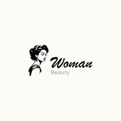 beauty woman logo design for salon, makeover, hair stylist, haidresser, hairc cut.