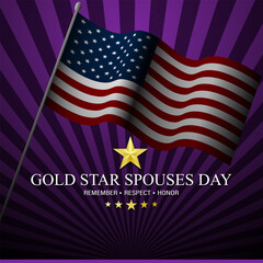 Happy Gold Star Spouses Day Background Vector Illustration