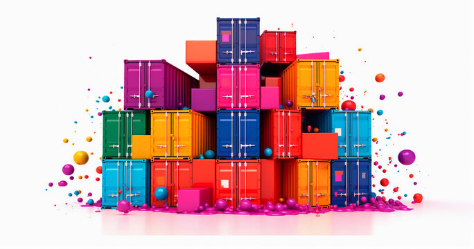 Colorful Containerization Creative Icon - Modern Digital Technology Concept