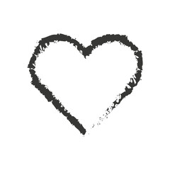 Ink and brush hand painted sign of heart. Vector illustration. EPS 10.