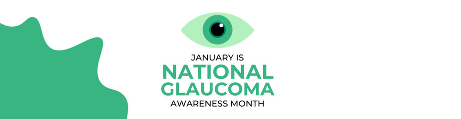 National Glaucoma Awareness month is observed every year in january. January is Glaucoma Awareness Month. Eye health and vision care concept for banner design. poster, cover. Vector illustration.