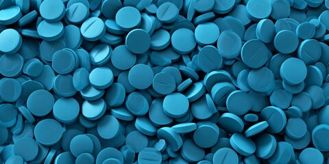 abstract background with a lot of blue pills 3D render