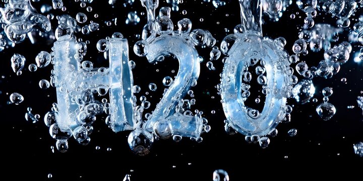 water bubbles spelling "H20"