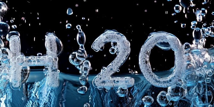 water bubbles spelling "H20"