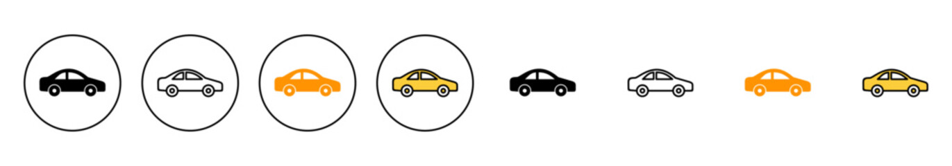 Obraz premium Car icon set vector. car sign and symbol. small sedan