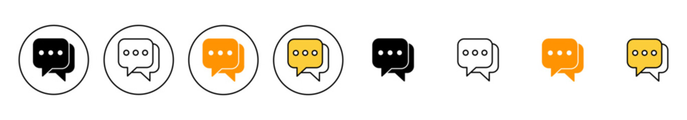 Chat icon set vector. speech bubble sign and symbol. comment icon. message