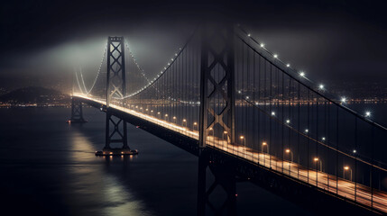 Fototapeta na wymiar Golden Gate Bridge sunset, iconic San Francisco landmark, ultra HD bridge scenery, majestic bridge at dusk, architectural marvel, suspension bridge close-up,