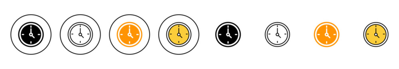 Clock icon set vector. Time sign and symbol. watch icon