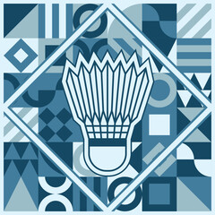 Vector shuttlecock with seamless geometric shapes