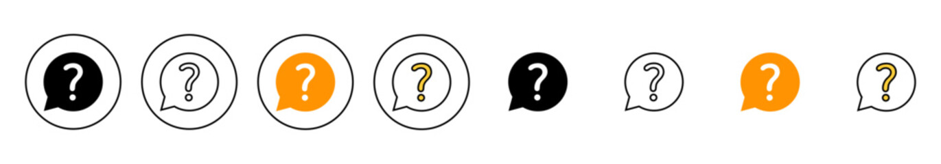 Question icon set vector. question mark sign and symbol