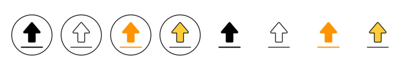 Upload icon set vector. load data sign and symbol